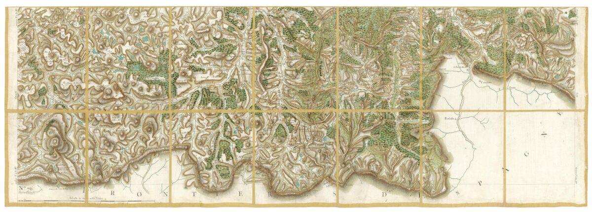 Détail de la carte de Cassini, Luchon – Barèges – Bagnères, édition d'art