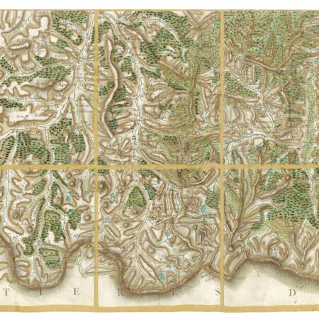 Détail de la carte de Cassini, Luchon – Barèges – Bagnères, édition d'art