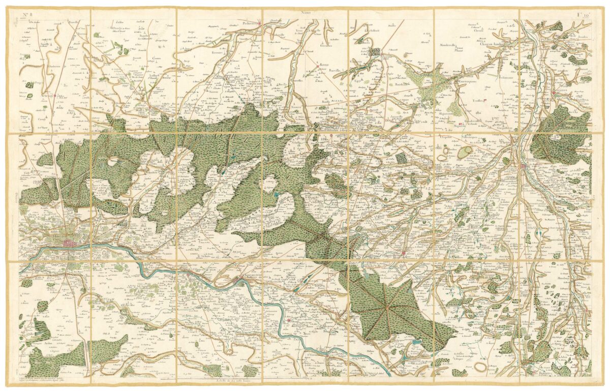 Détail de la carte de Cassini, Orléans, édition d'art