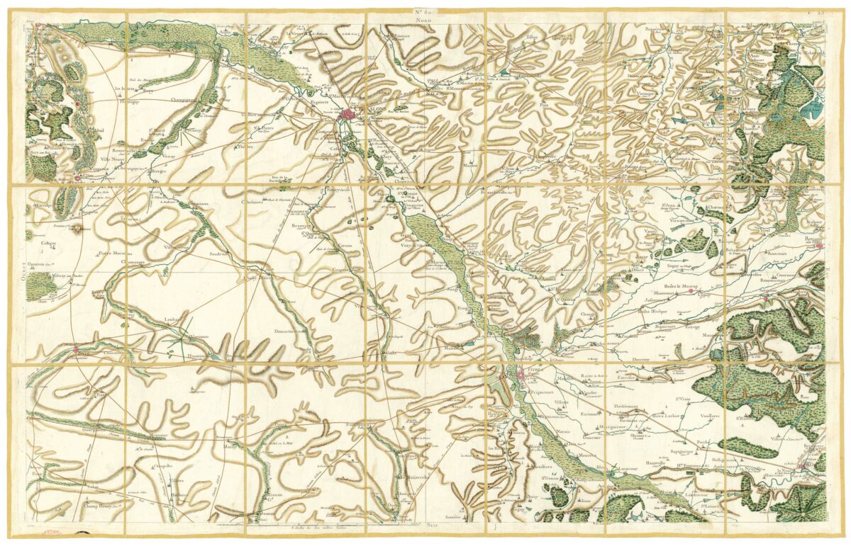 Détail de la carte de Cassini, Châlons - en - Champagne, édition d'art