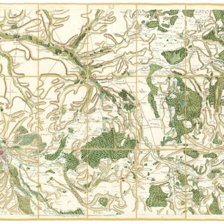 Détail de la carte de Cassini, Troyes, édition d'art