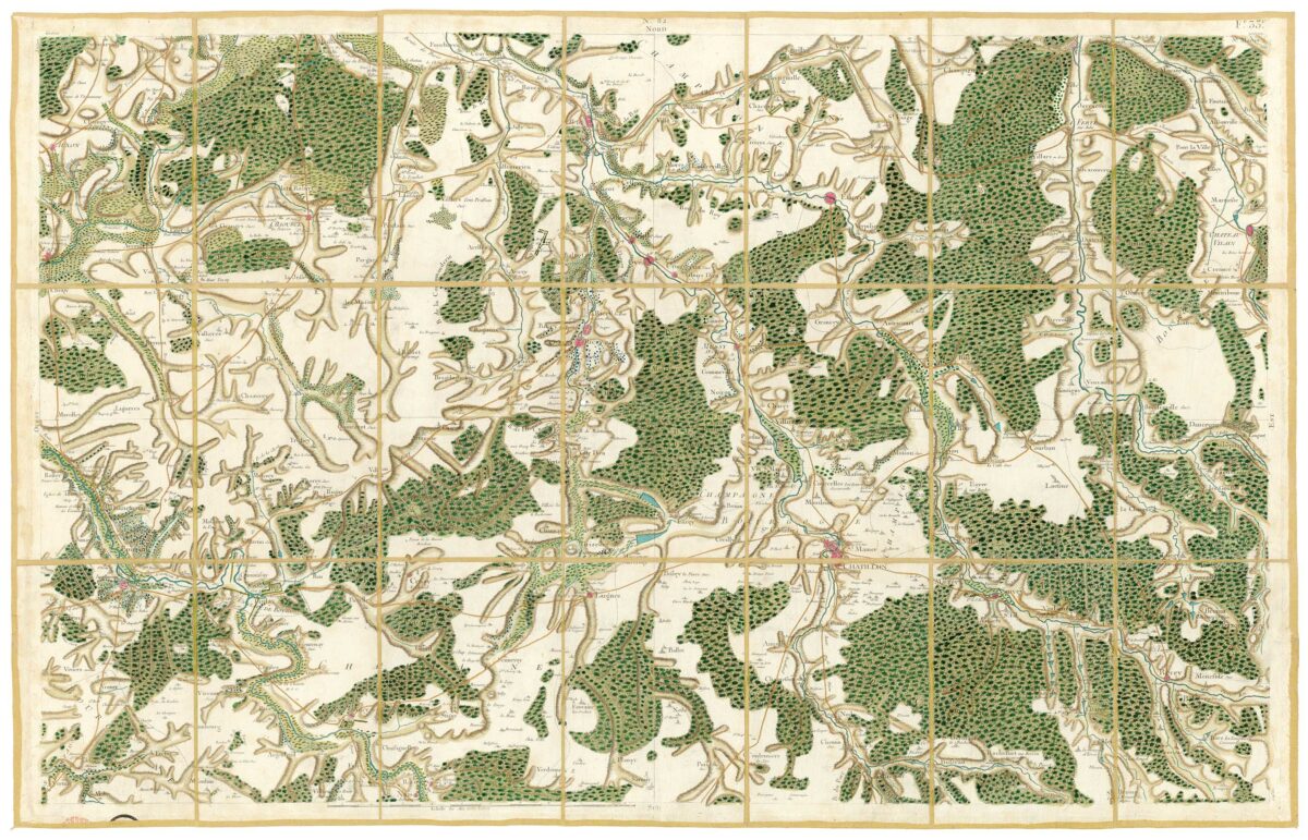 Détail de la carte de Cassini, Tonnerre, édition d'art