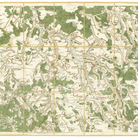 Détail de la carte de Cassini, Semur – Montbard, édition d'art