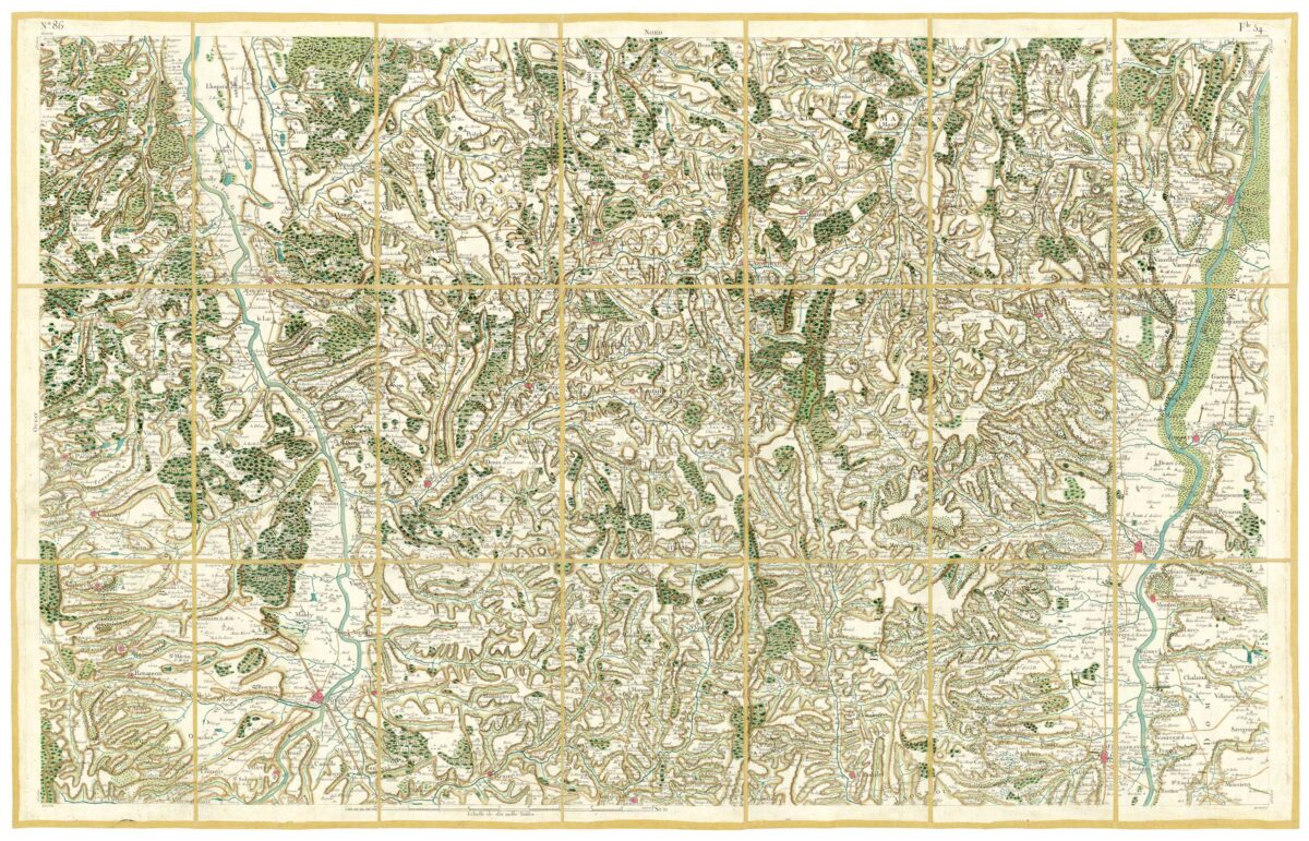 Détail de la carte de Cassini, Mâcon, édition d'art