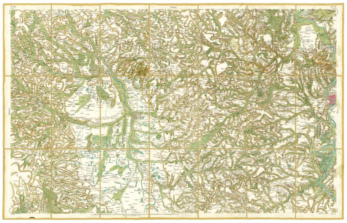 Détail de la carte de Cassini, Lyon, édition d'art