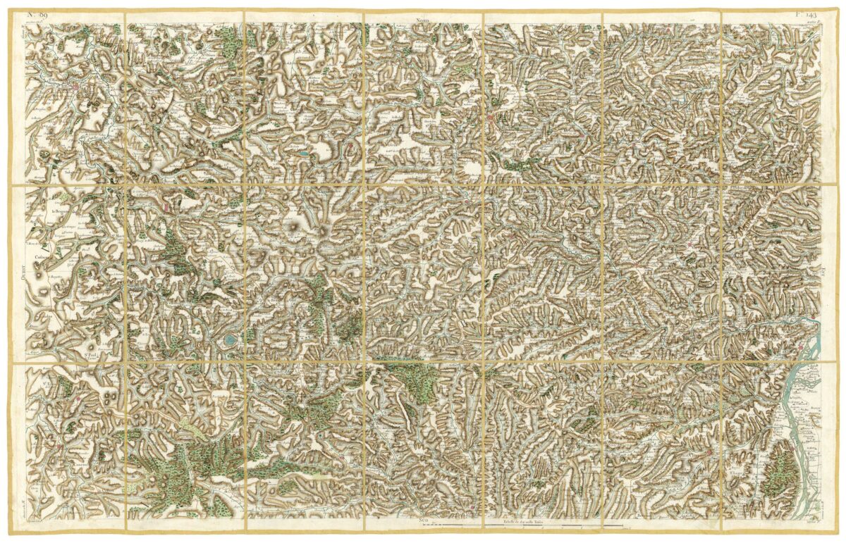 Détail de la carte de Cassini, Le Puy, édition d'art