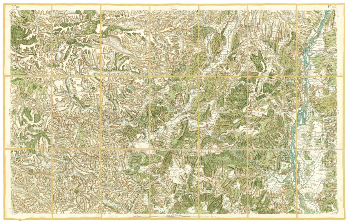 Détail de la carte de Cassini, Viviers, édition d'art