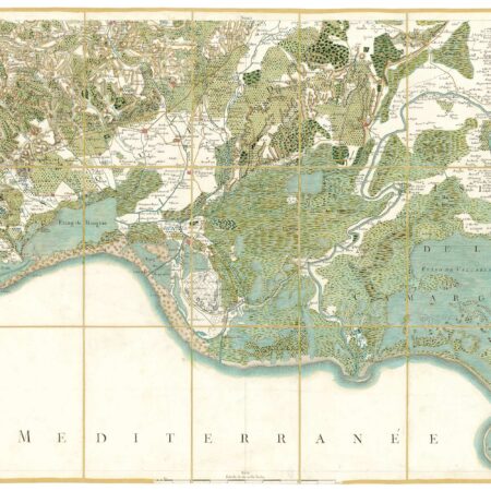 Détail de la carte de Cassini, Montpellier, édition d'art