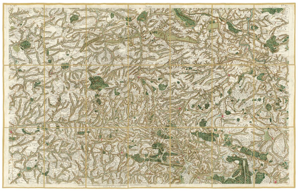 Détail de la carte de Cassini, Vire – Avranches, édition d'art