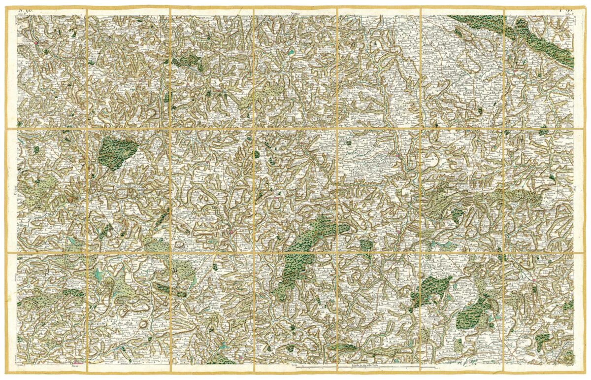 Détail de la carte de Cassini, Mayenne, édition d'art