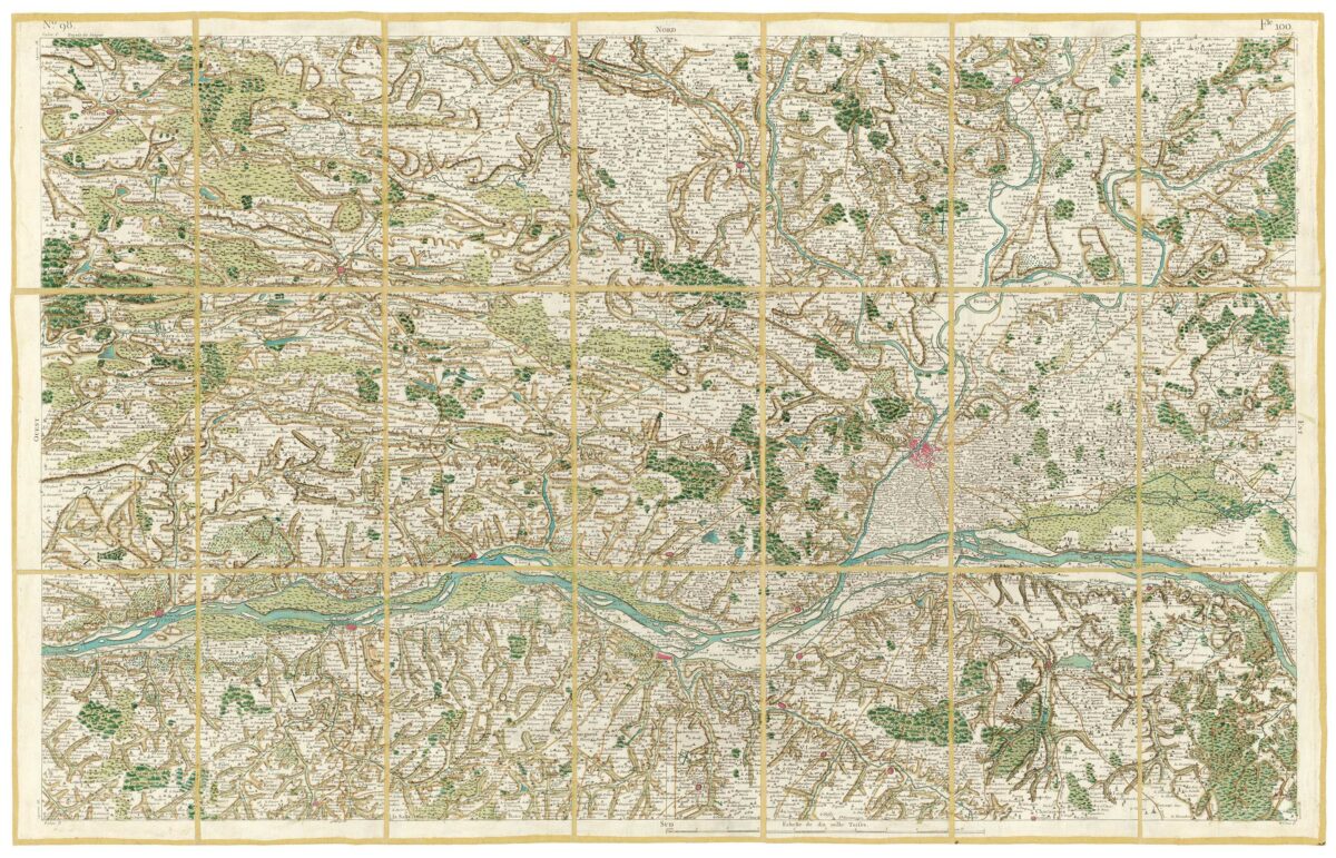 Détail de la carte de Cassini, Angers, édition d'art