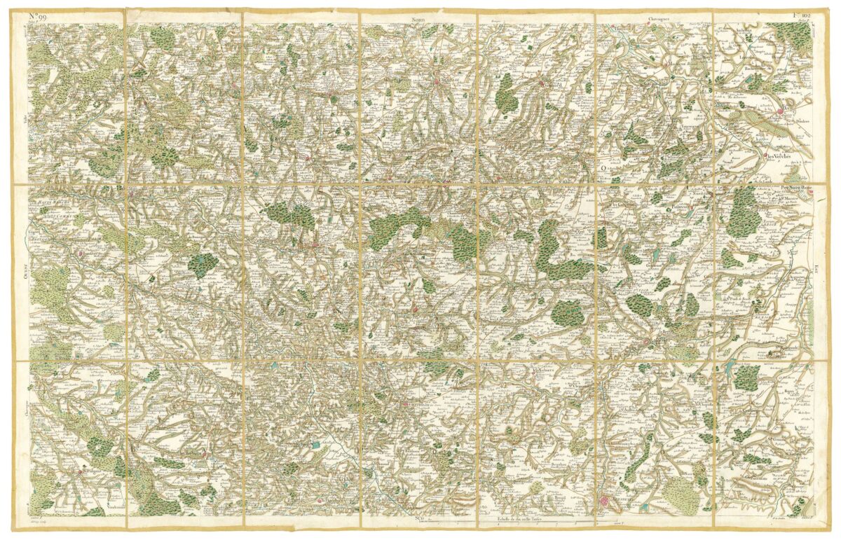 Détail de la carte de Cassini, Mortagne, édition d'art