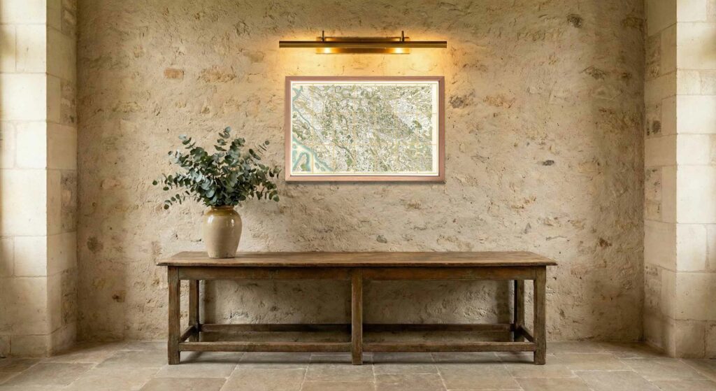 Encadrement classique en chêne clair pour carte de Cassini - Feuille 102 - Saintes