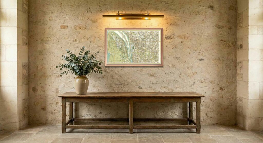 Encadrement classique en chêne clair pour carte de Cassini - Feuille 103 - Blaye