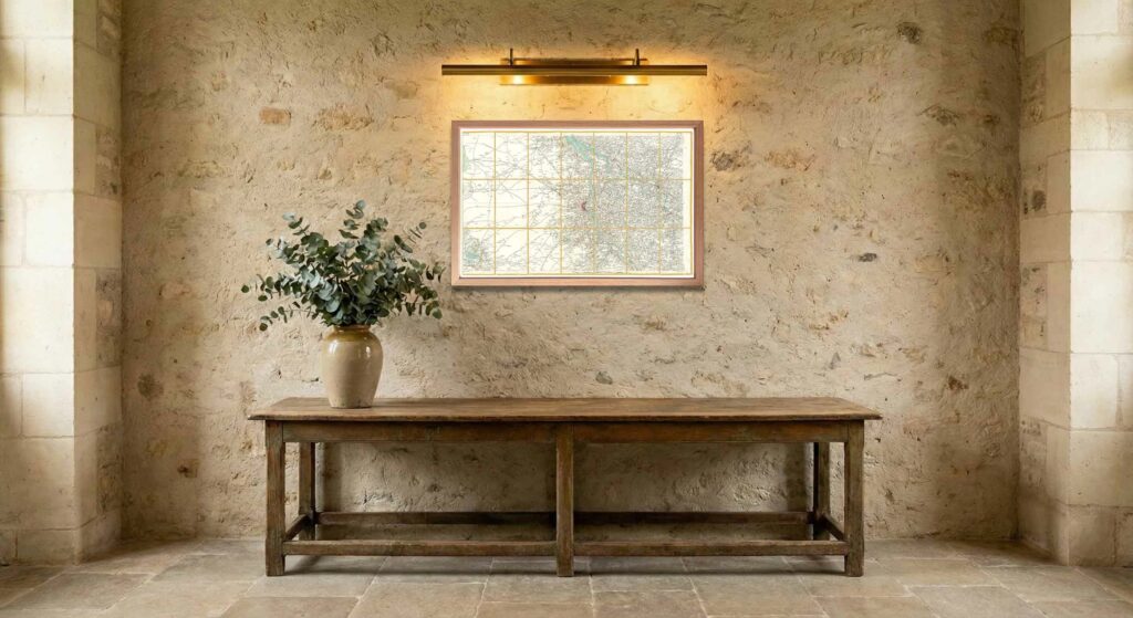 Encadrement classique en chêne clair pour carte de Cassini - Feuille 104 - Bordeaux