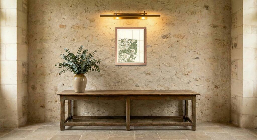 Encadrement classique en chêne clair pour carte de Cassini - Feuille 109bis - Saint-Hubert