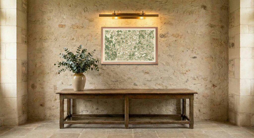 Encadrement classique en chêne clair pour carte de Cassini - Feuille 113 - Langres