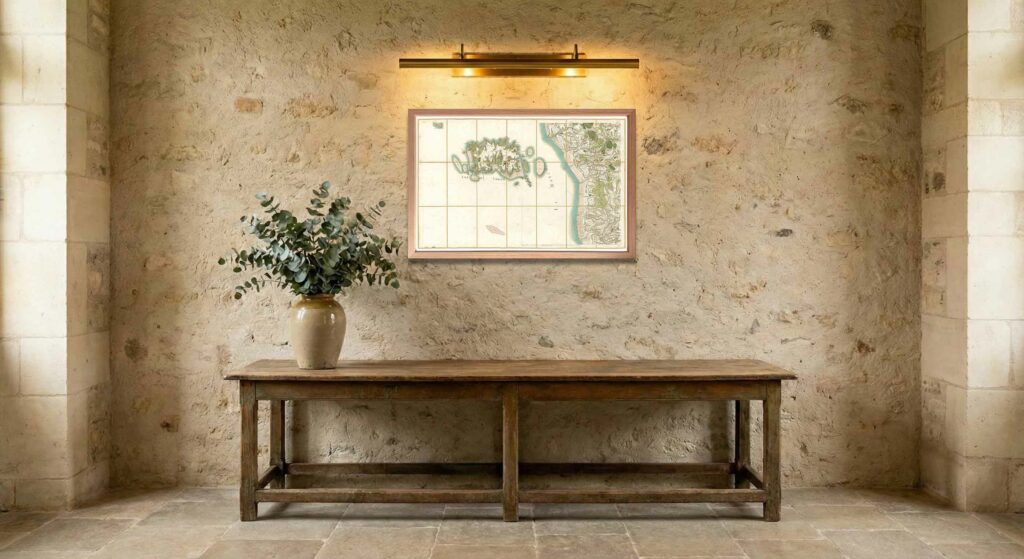 Encadrement classique en chêne clair pour carte de Cassini - Feuille 126 - Coutances