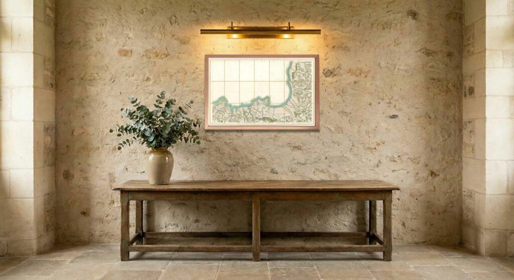 Encadrement classique en chêne clair pour carte de Cassini - Feuille 127 - Saint-Malo – Granville