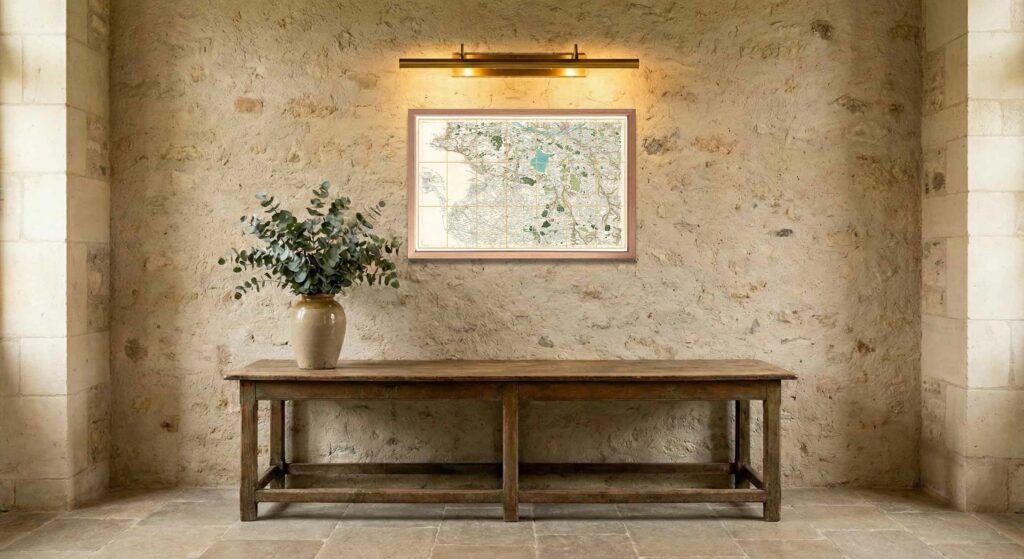 Encadrement classique en chêne clair pour carte de Cassini - Feuille 131 - Nantes