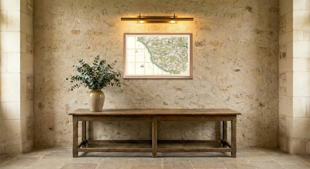 Encadrement classique en chêne clair pour carte de Cassini - Feuille 132 - La Roche-sur-Yon – Les Sables-d'Olonne