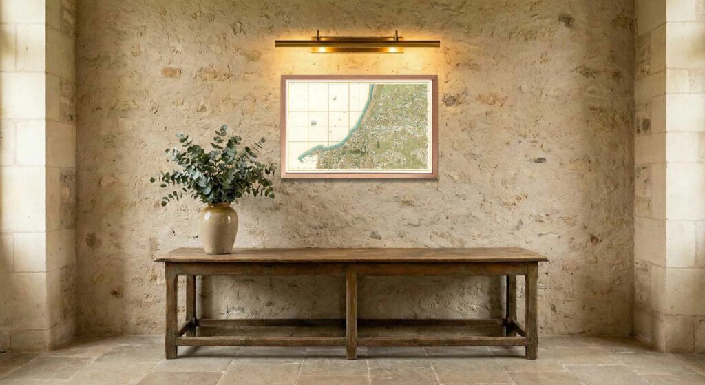 Encadrement classique en chêne clair pour carte de Cassini - Feuille 139 - Bayonne