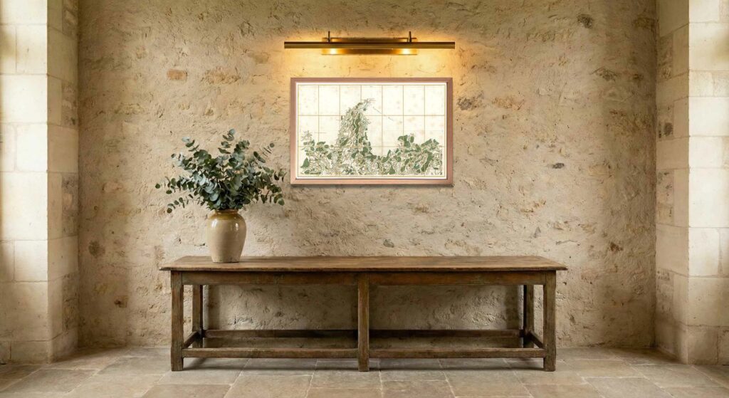 Encadrement classique en chêne clair pour carte de Cassini - Feuille 141bis - Luxembourg