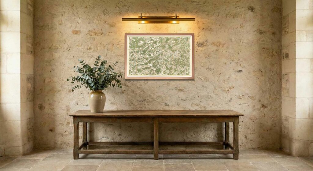 Encadrement classique en chêne clair pour carte de Cassini - Feuille 144 - Luxeuil