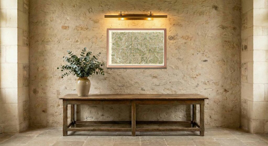 Encadrement classique en chêne clair pour carte de Cassini - Feuille 152 - Embrun – Gap