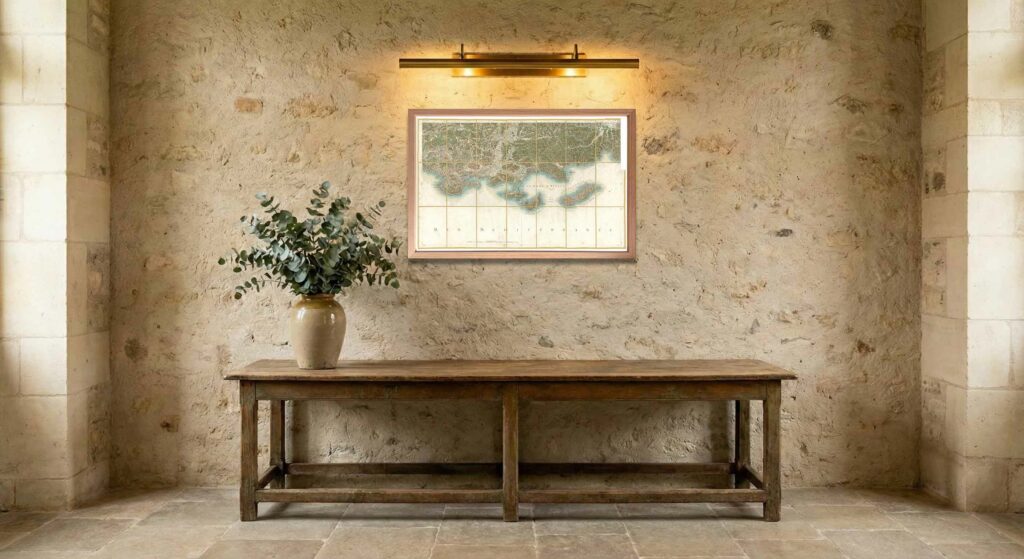 Encadrement classique en chêne clair pour carte de Cassini - Feuille 155 - Toulon