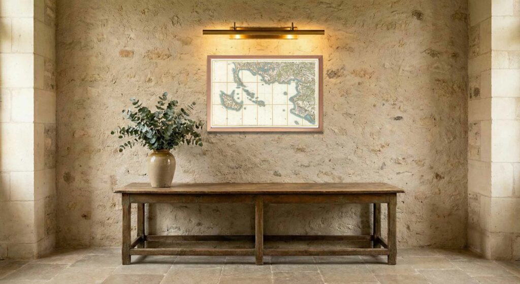 Encadrement classique en chêne clair pour carte de Cassini - Feuille 159 - Belle-Isle