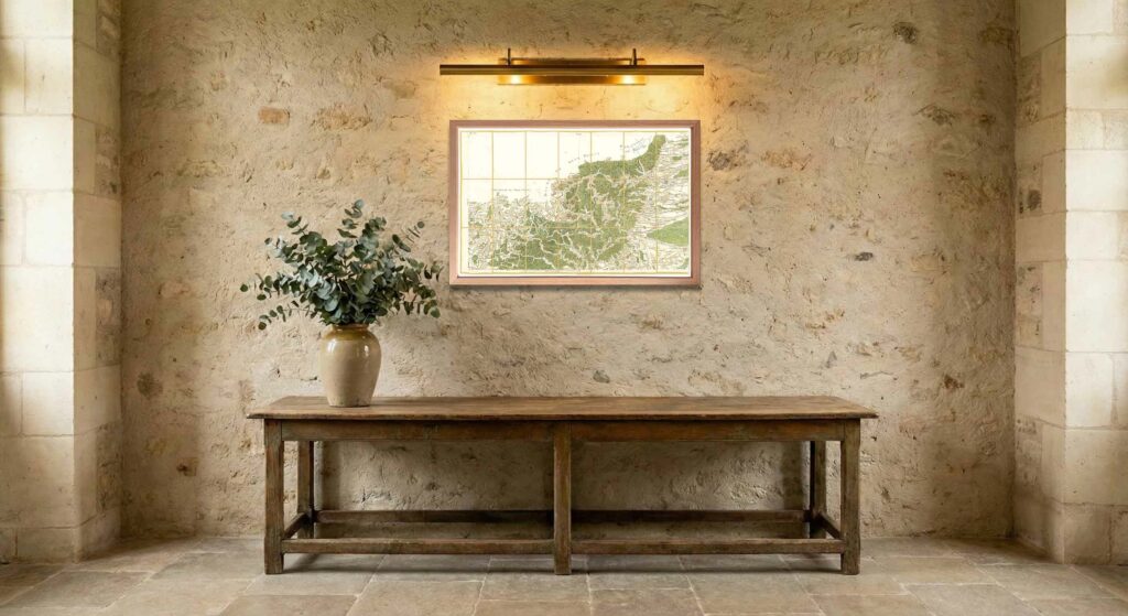 Encadrement classique en chêne clair pour carte de Cassini - Feuille 161 - Landau – Wissembourg