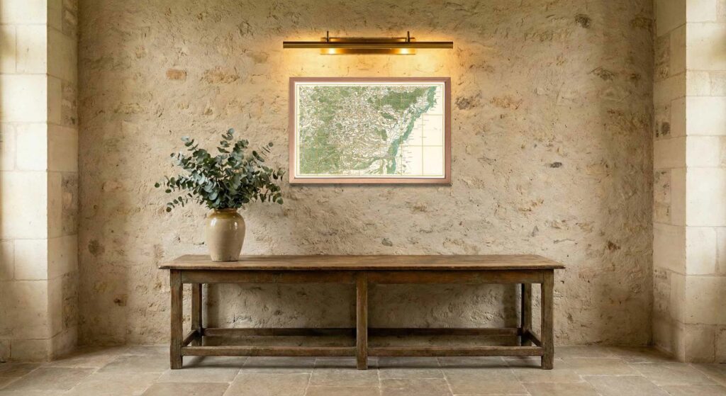 Encadrement classique en chêne clair pour carte de Cassini - Feuille 162 - Strasbourg