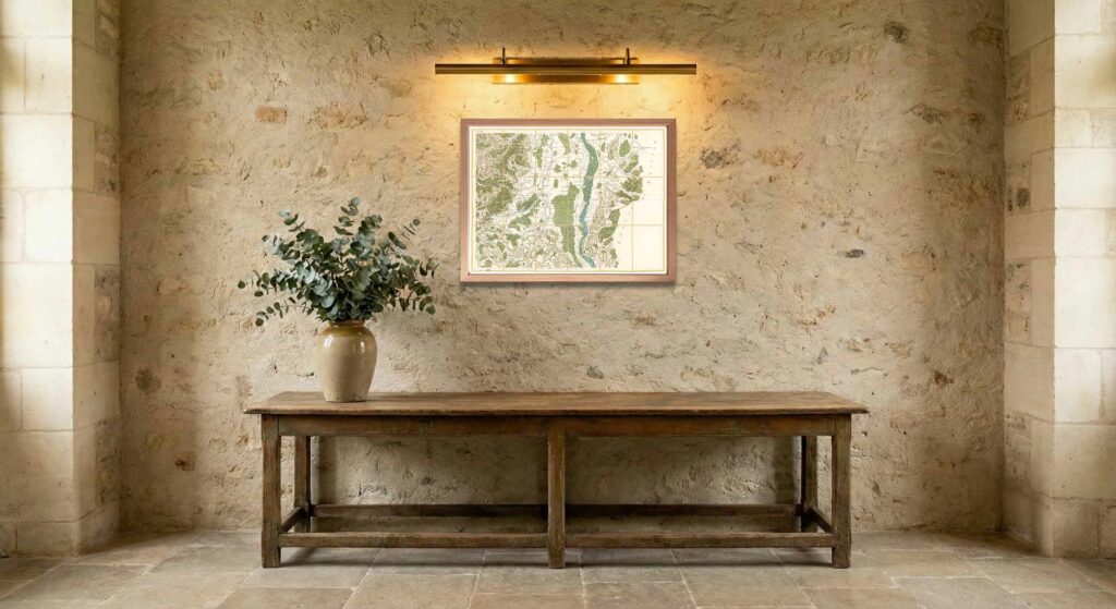 Encadrement classique en chêne clair pour carte de Cassini - Feuille 164 - Neuf-Brisach