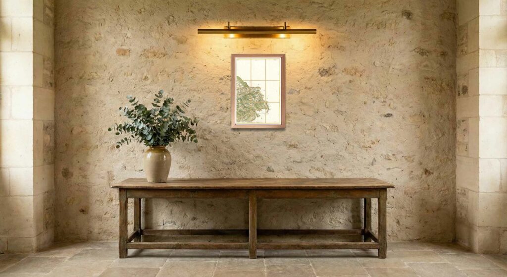 Encadrement classique en chêne clair pour carte de Cassini - Feuille 166 - Queyras