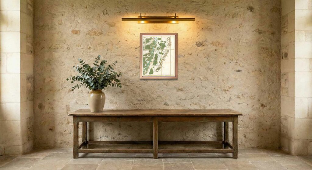 Encadrement classique en chêne clair pour carte de Cassini - Feuille 173 - Philipsbourg