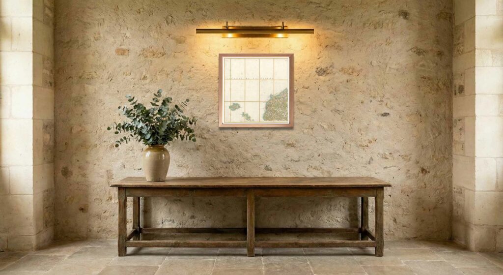 Encadrement classique en chêne clair pour carte de Cassini - Feuille 174 - Ouessant