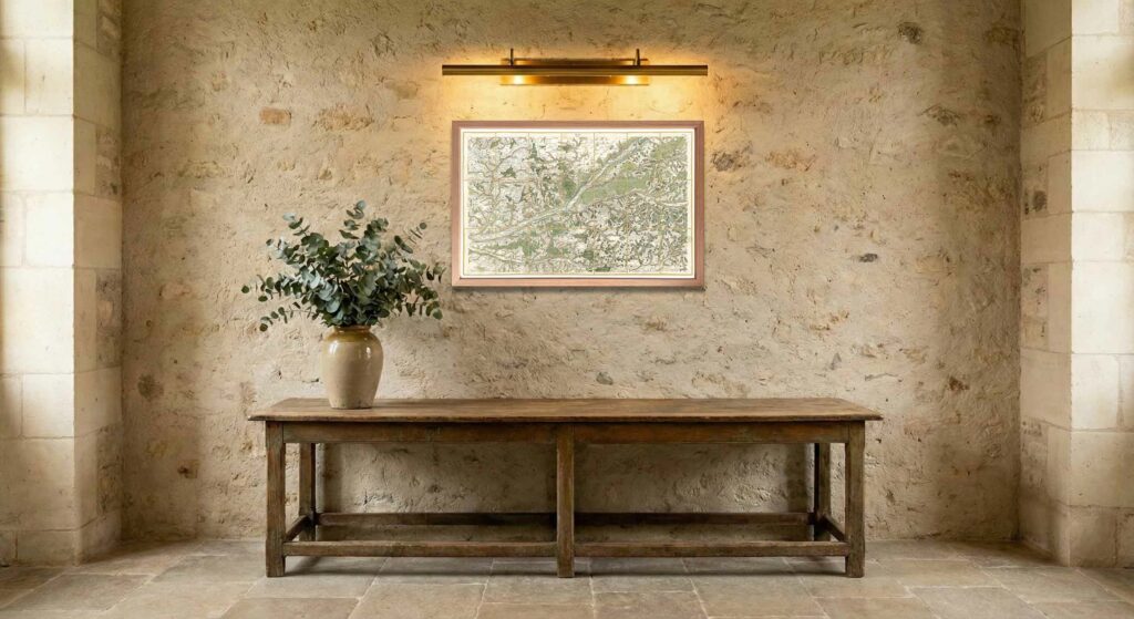 Encadrement classique en chêne clair pour carte de Cassini - Feuille 29 - Blois