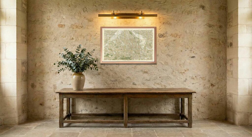 Encadrement classique en chêne clair pour carte de Cassini - Feuille 39 - Saint-Lizier – Saint-Martory – Pamiers