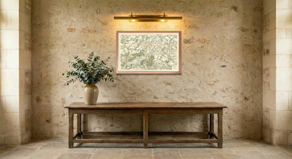 Encadrement classique en chêne clair pour carte de Cassini - Feuille 43 - Laon – Noyon