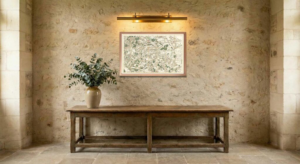 Encadrement classique en chêne clair pour carte de Cassini - Feuille 5 - Saint-Omer