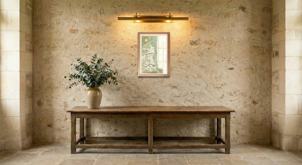 Encadrement classique en chêne clair pour carte de Cassini - Feuille 59 - Perpignan