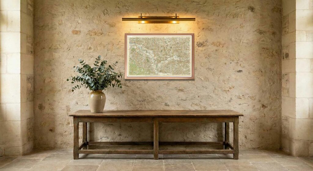 Encadrement classique en chêne clair pour carte de Cassini - Feuille 72 - Castillonez – Villeneuve – La Réole