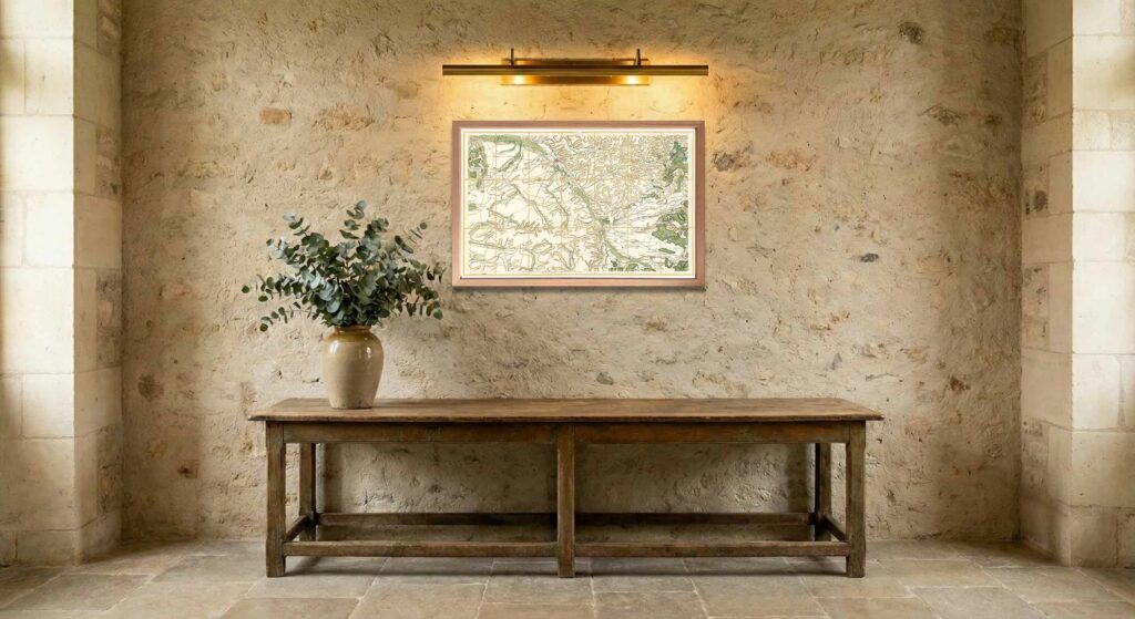 Encadrement classique en chêne clair pour carte de Cassini - Feuille 80 - Châlons - en - Champagne