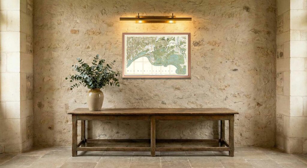 Encadrement classique en chêne clair pour carte de Cassini - Feuille 92 - Chalon-sur-Saône