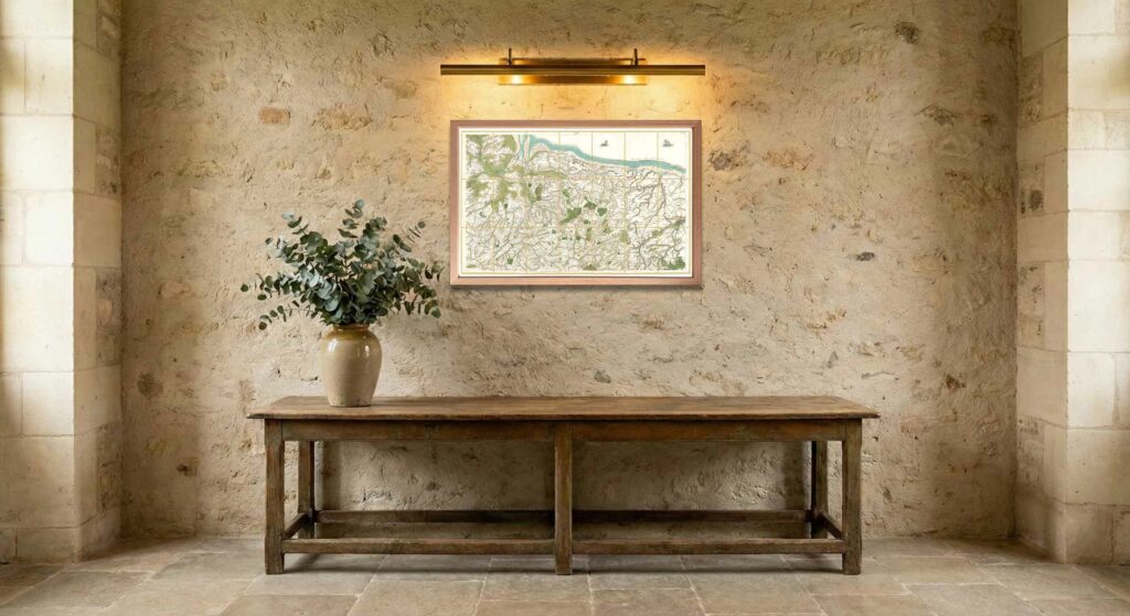 Encadrement classique en chêne clair pour carte de Cassini - Feuille 94 - Bayeux – Caen