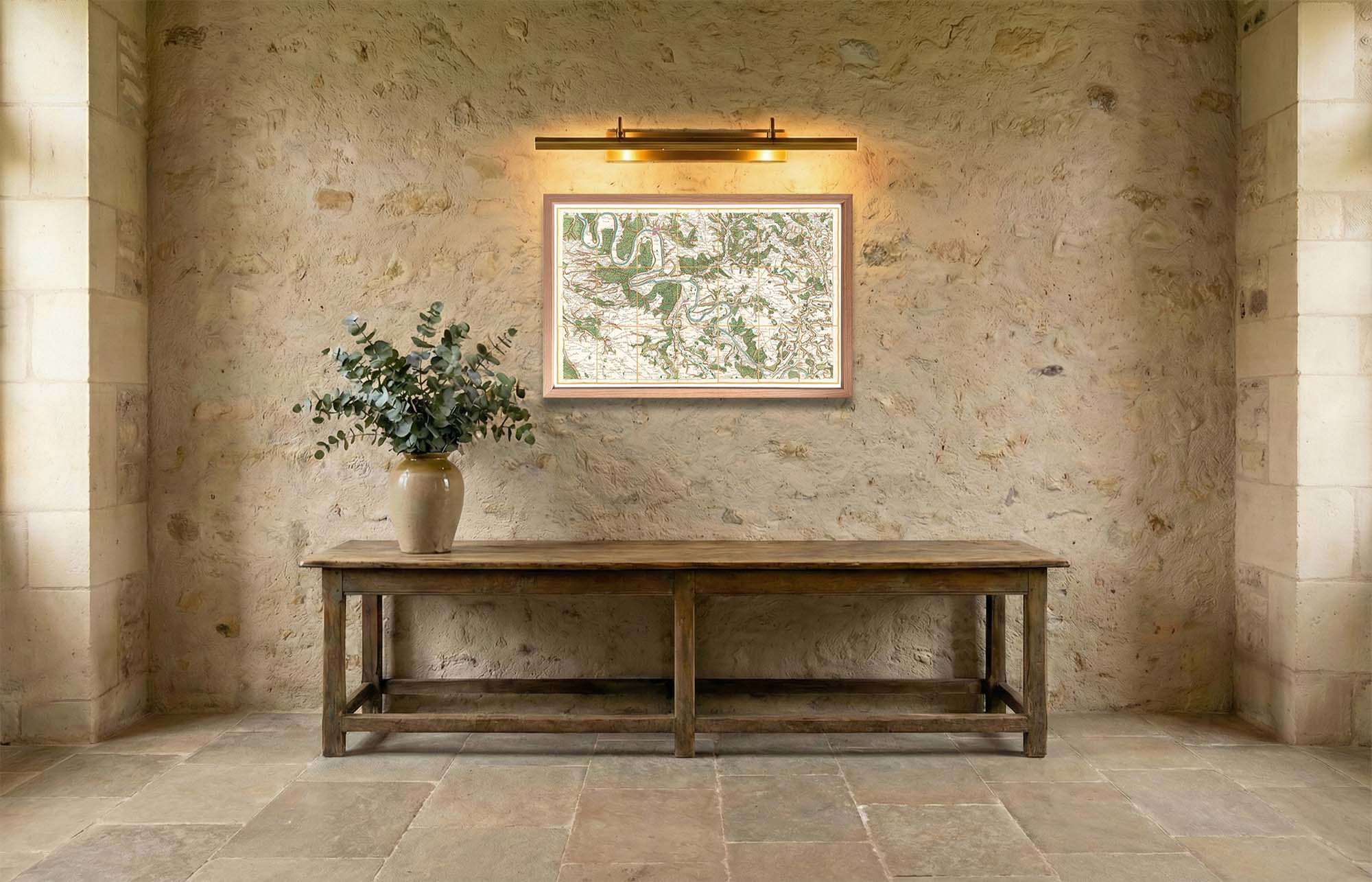 Encadrement classique en chêne clair pour carte de Cassini