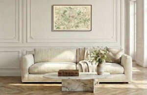 Encadrement caisse américaine en chêne clair pour carte de Cassini